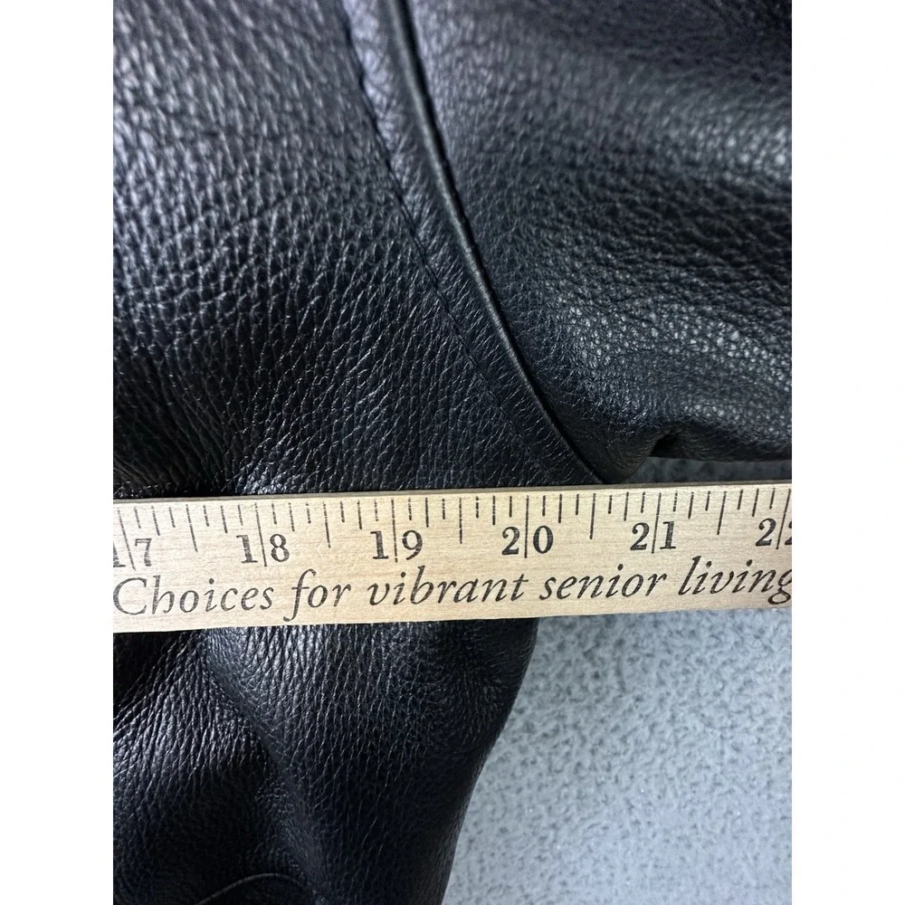 Wilsons Leather Pelle Studio Black Jacket Women L Removable Fur Collar Belted